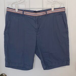 Original Penguin Men's Slate Blue Shorts with Striped Waistband